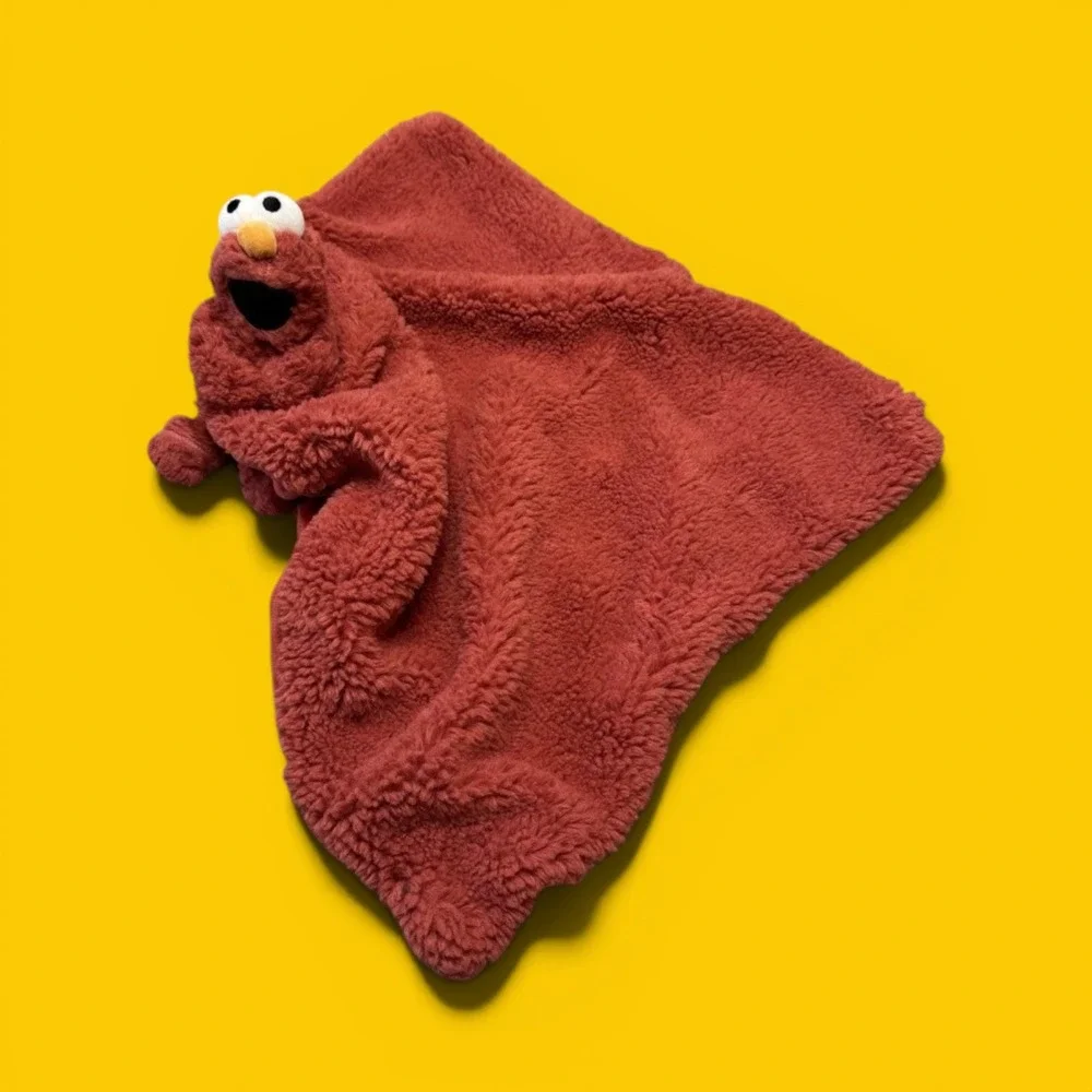 Pottery Barn Kids Elmo Red Plush Sherpa Security Blanket Lovey Soft Toy Blanket